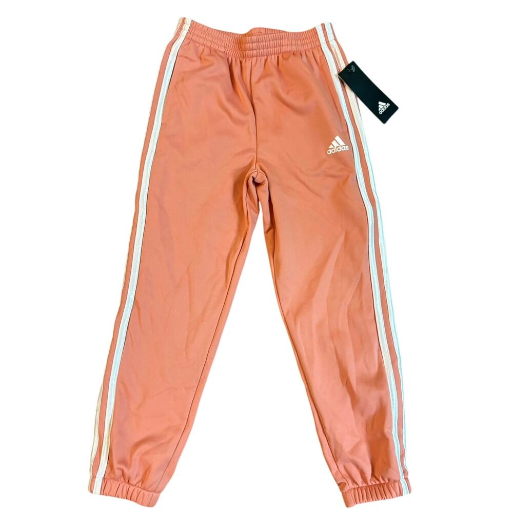 Girls 6 Peach 3 Stripe Adidas Jogger NWT